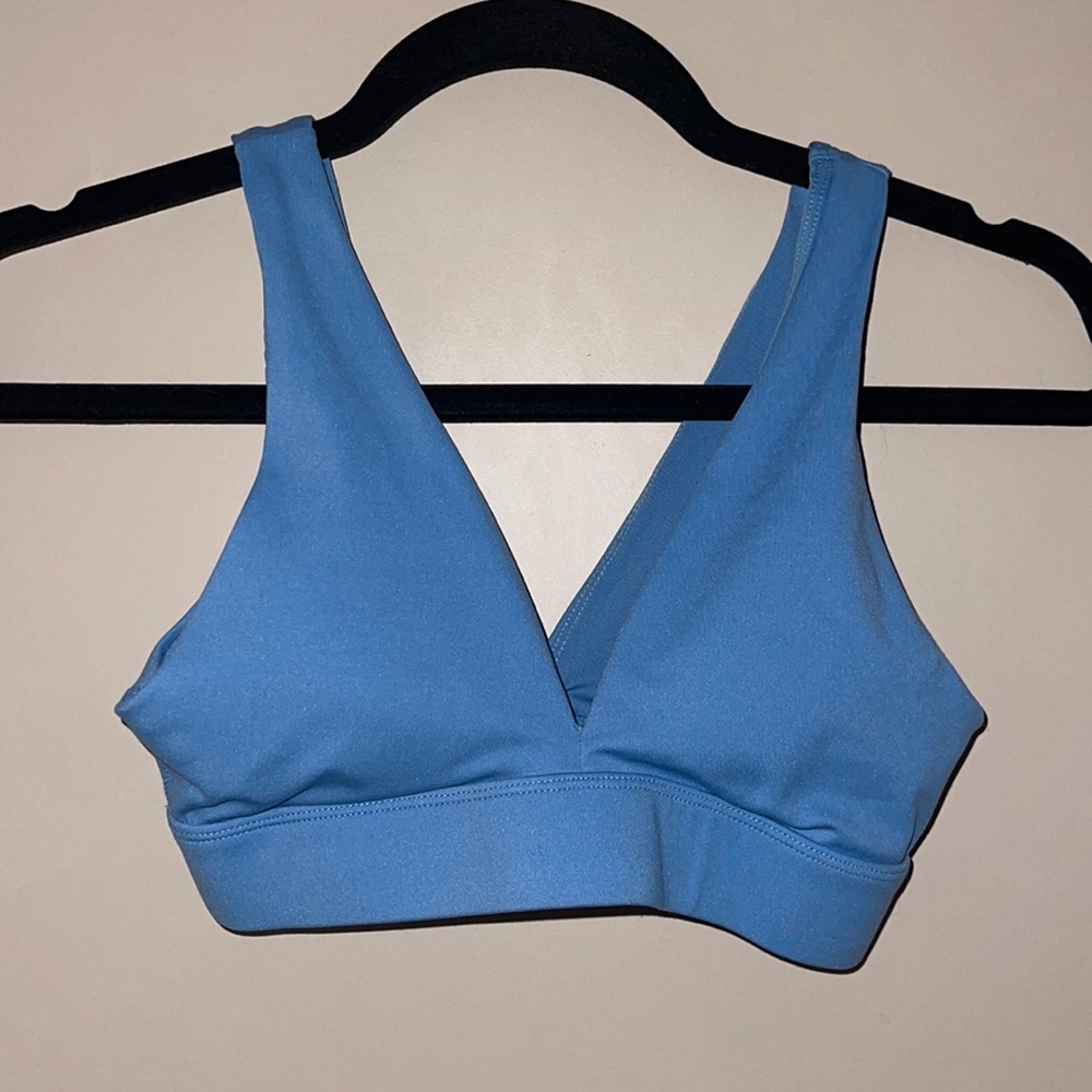 Light blue sports bra